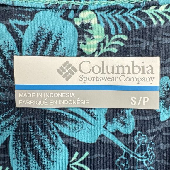 Columbia Sundress Size S Blue Floral Freezer III UV Protection Tropical Beach - Picture 10 of 11